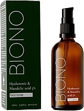 Gesichtswasser mit Hyaluronsäure und Mandelsäure 5% - Biono Hyaluronic & Mandelic Acid 5% Face Toner — Bild N2