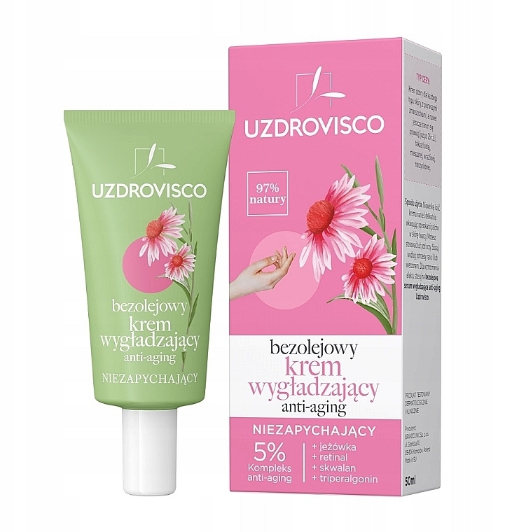 Ölfreie Anti-Aging-Gesichtscreme mit Echinacea-Extrakt - Uzdrovisco Anti-Aging Smoothing Face Cream  — Bild N4