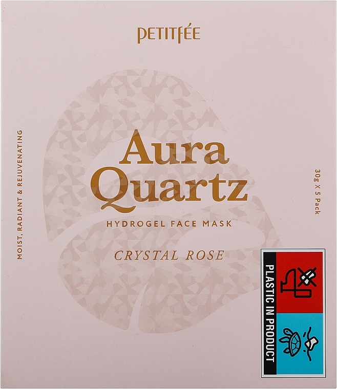 Hydrogel-Gesichtsmaske mit Perlenextrakt und Rose - Petitfee & Koelf Aura Quartz Hydrogel Face Mask Crystal Rose — Bild N2