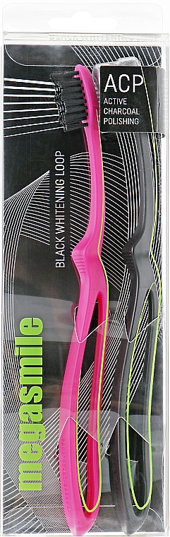 Zahnbürste Loop rosa + schwarz - Megasmile Black Whiteninng Loop — Bild N1