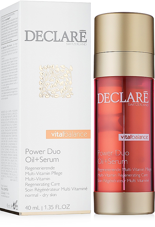 2in1 Regenerierendes Gesichtsöl-Serum mit Vitaminkomplex für strahlende Haut - Declare Vital Balance Power Duo Oil+Serum — Bild N1