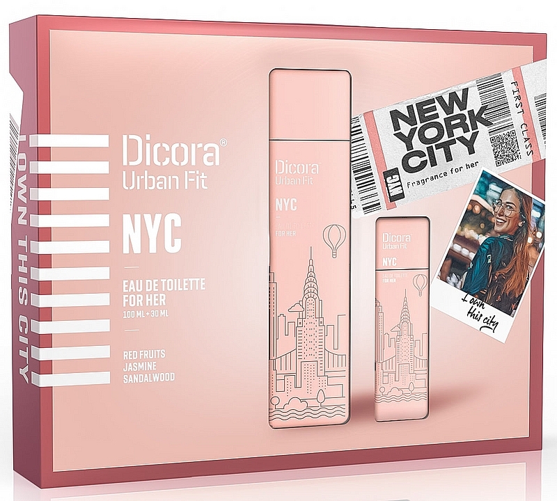 Dicora Urban Fit NYC For Her Set - Duftset (Eau de Toilette 100ml + Eau de Toilette 30ml) — Bild N1