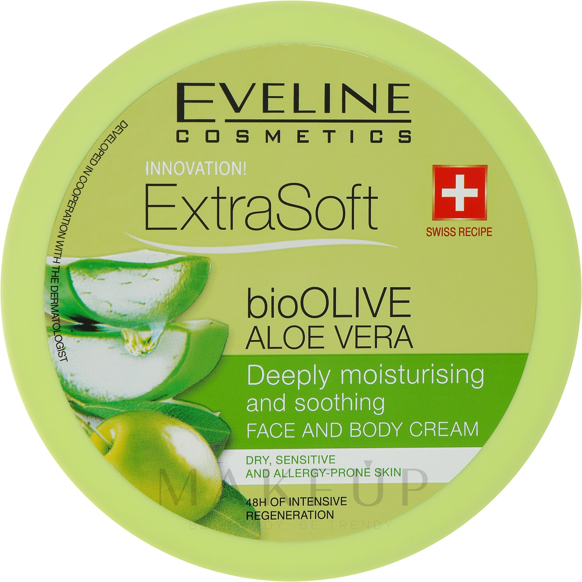 Körpercreme - Eveline Cosmetics Extra Soft Oliwka Aloes Cream — Bild 200 ml