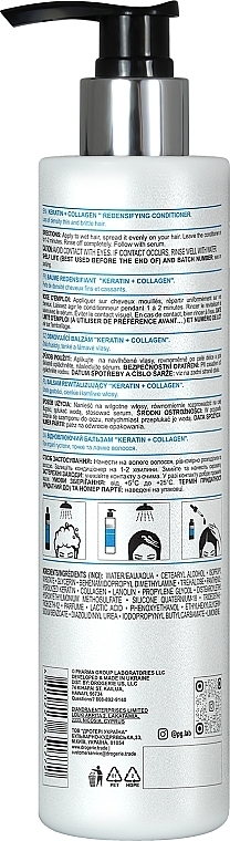 Revitalisierender Balsam - Pharma Group Laboratories Keratin + Collagen Redensifying Conditioner — Bild N3