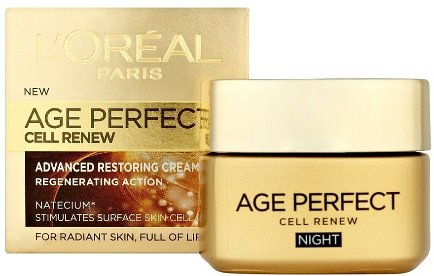Regenerierende Nachtcreme - L'Oreal Paris Age Perfect Cell Renew Night Cream — Bild N1