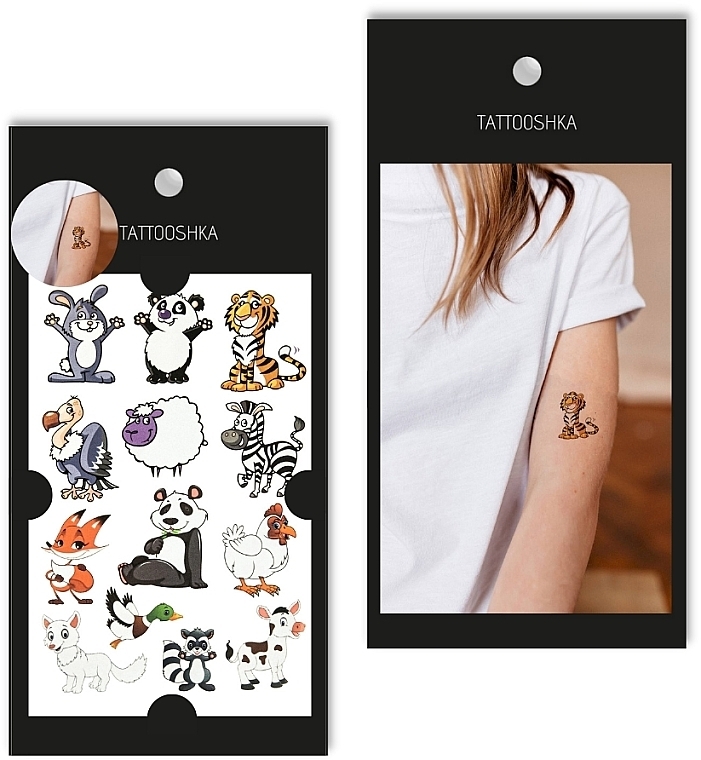 Temporäre Tattoos 12 Glückstiere - Tattooshka — Bild N1