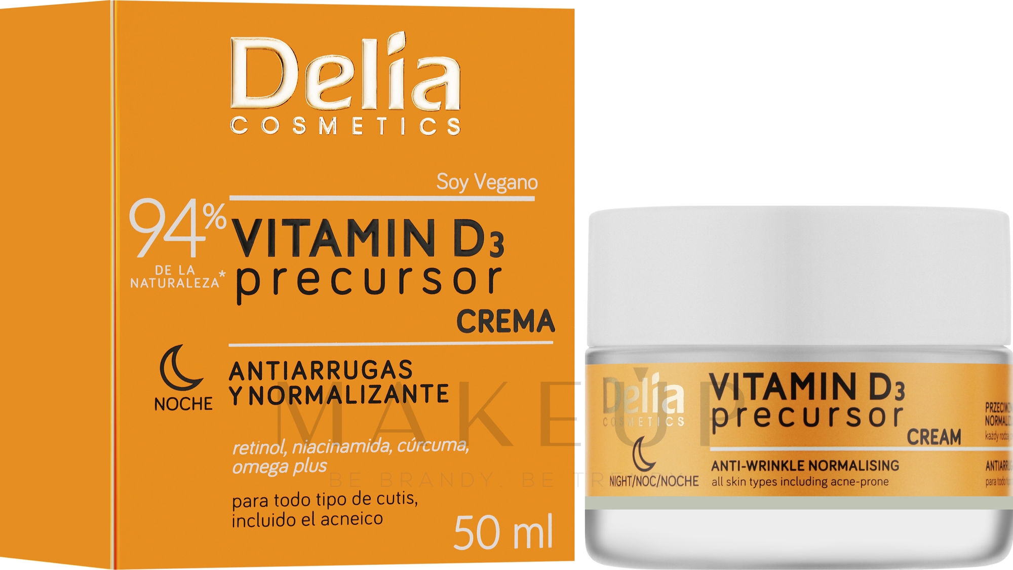 Anti-Falten-Nachtcreme mit Vitamin D3 - Delia Vitamin D3 Precursor Night Cream — Bild 50 ml