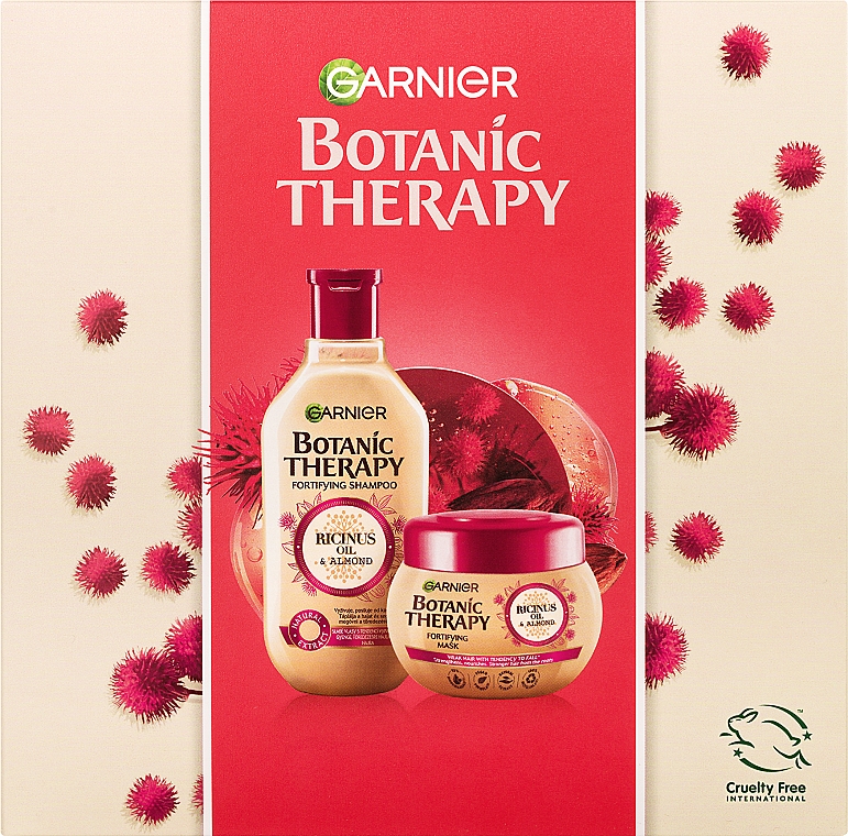 Haarpflegeset - Garnier Botanic Therapy Ricinus Oil & Almond (Shampoo 250ml + Haarmaske 300ml) — Bild N2