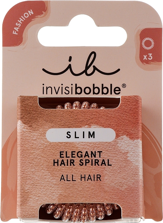 Spiral Haargummi - Invisibobble Slim Bronze and Beads Elegant Hair Spiral  — Bild N1