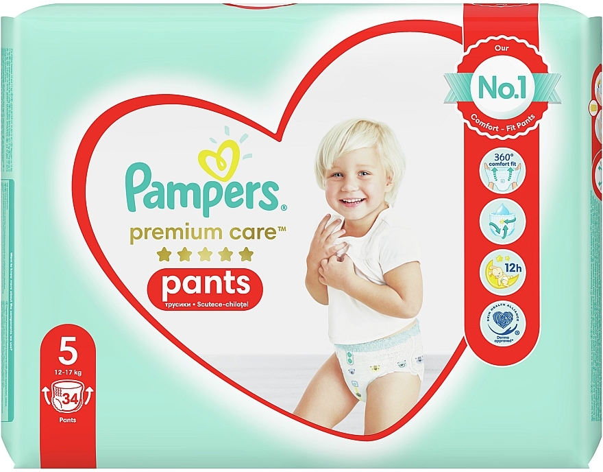 Windeln Premium Care Pants Junior 5 (12-17 kg) 34 St. - Pampers  — Bild N3