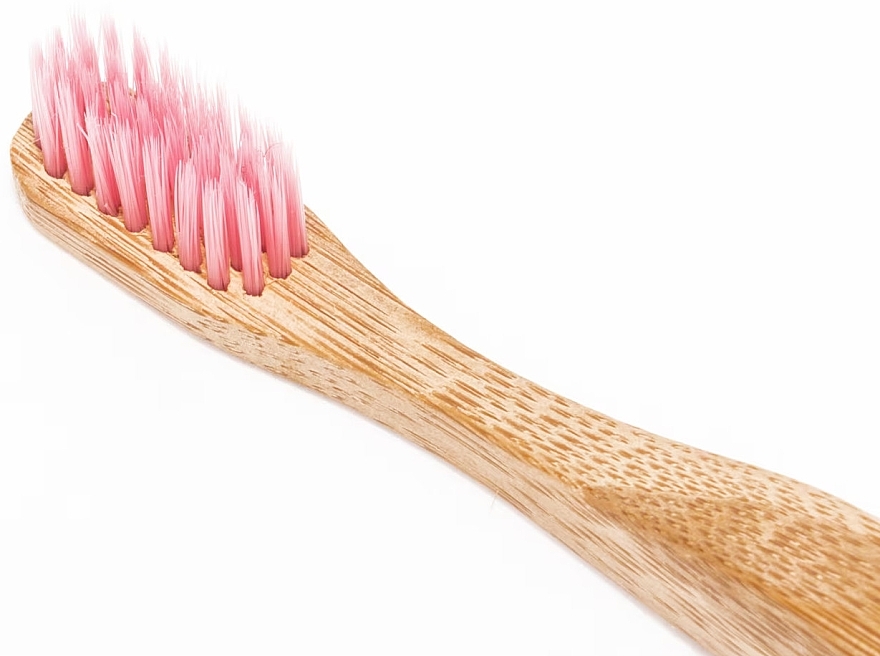 Zahnbürste aus Bambus mittel mit rosa Borsten - Nordics Bamboo Toothbrush Pink Bristles — Bild N3