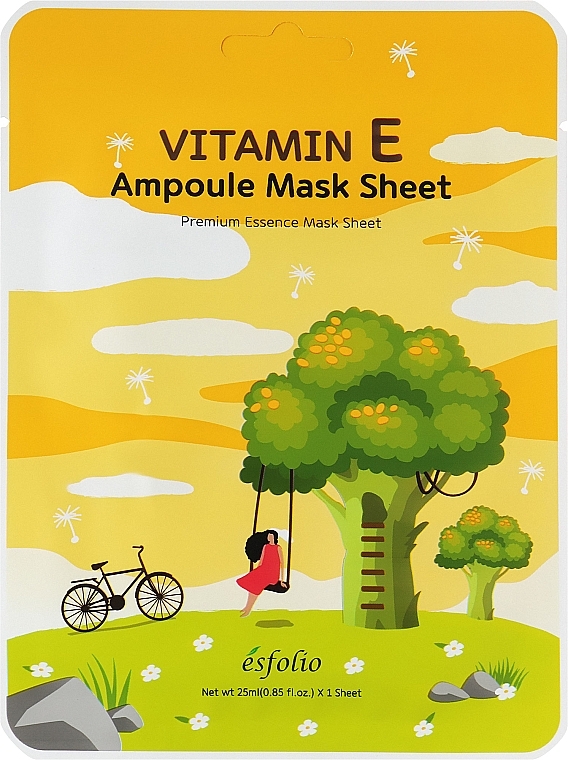 Feuchtigkeitsspendende Gesichtstuchmaske mit Vitamin E - Esfolio Vitamin E Ampoule Mask Sheet  — Bild N1