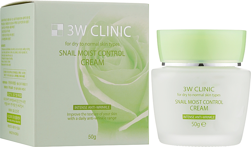 Feuchtigkeitsspendende Gesichtscreme mit Schneckenschleim - 3W Clinic Snail Moist Control Cream — Bild N2