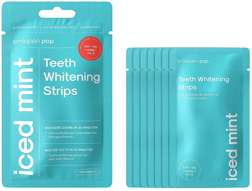 Zahnaufhellungsstreifen - SwissWhite Smilepen Pop Iced Mint Teeth Whitening Strips — Bild N2