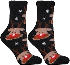 Damensocken mit Weihnachtsdruck Rentier, Hirsch - Moraj — Bild N2