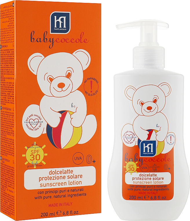 Weichmachende und feuchtigkeitsspendende Sonnencreme für Kinder LSF 30 - Babycoccole Sunscreen Lotion — Bild N1