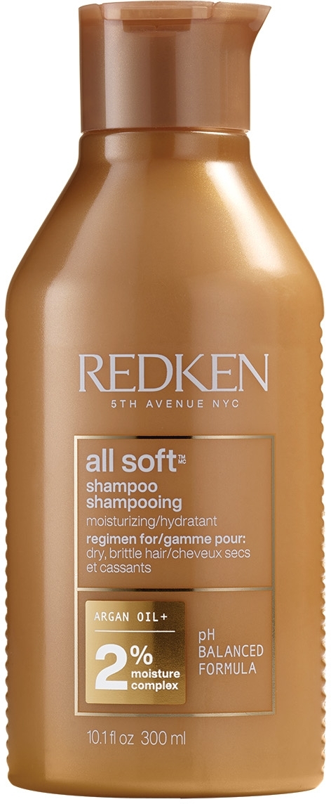 Shampoo für Geschmeidigkeit bei trockenem, sprödem Haar - Redken All Soft Shampoo — Bild 300 ml