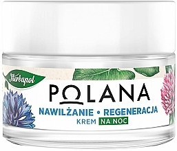 Düfte, Parfümerie und Kosmetik Feuchtigkeitsspendende und regenerierende Nachtcreme mit Kornblume und Hafer - Polana