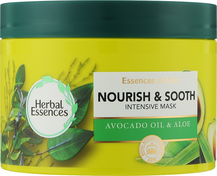 Nährende und pflegende Haarmaske mit Avocadoöl und Aloe Vera - Herbal Essences Nourish & Sooth Avocado Oil & Aloe Intensive Hair Mask — Bild N1