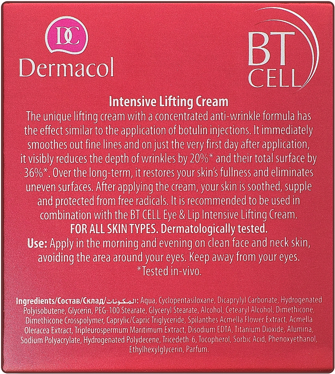 Intensiv glättende Gesichtscreme mit Lifting-Effekt - Dermacol BT Cell Intensive Lifting Cream — Foto N4