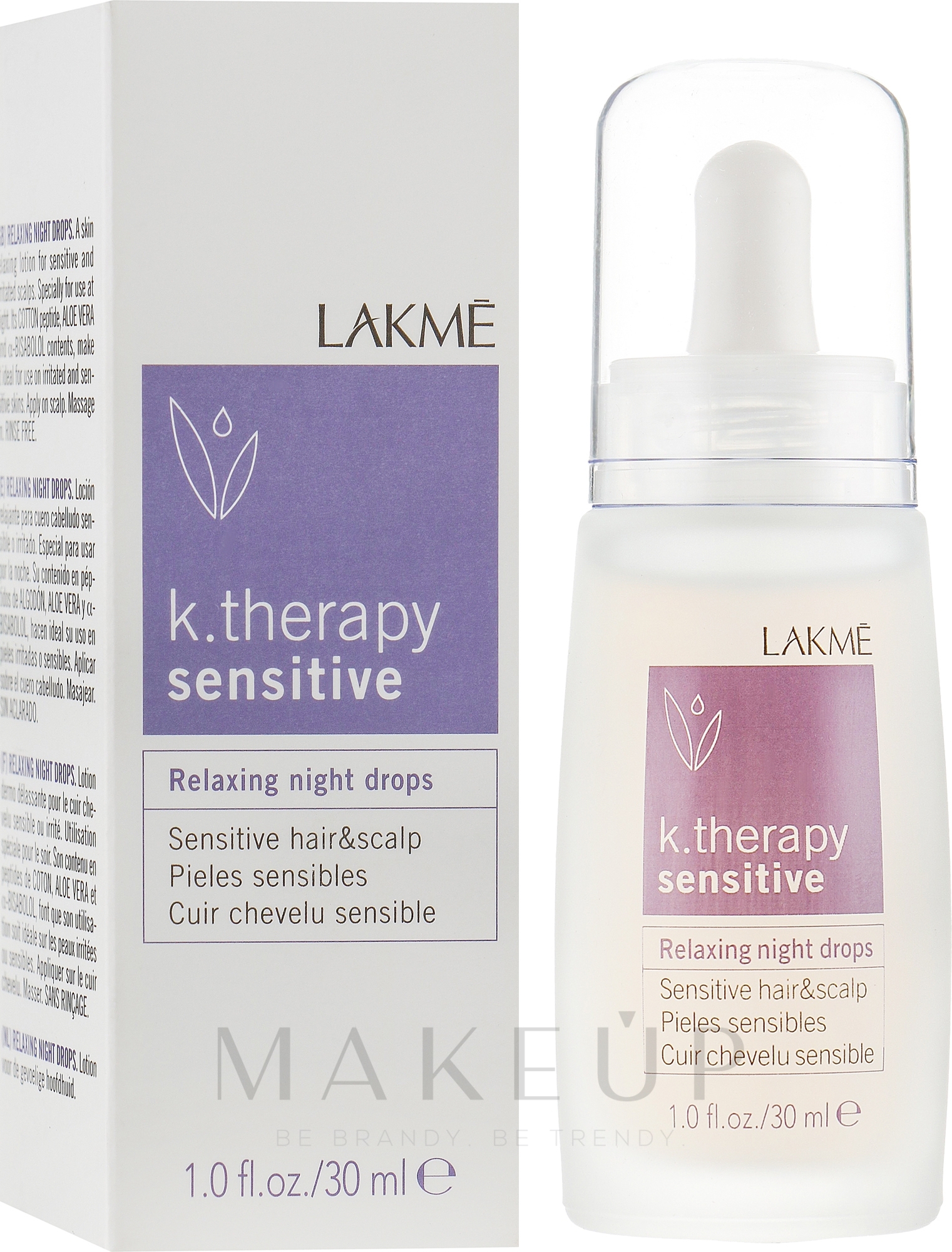 Beruhigende Lotion für empfindliche und gereizte Kopfhaut - Lakme K.Therapy Sensitive Relaxing Night Drops — Bild 30 ml