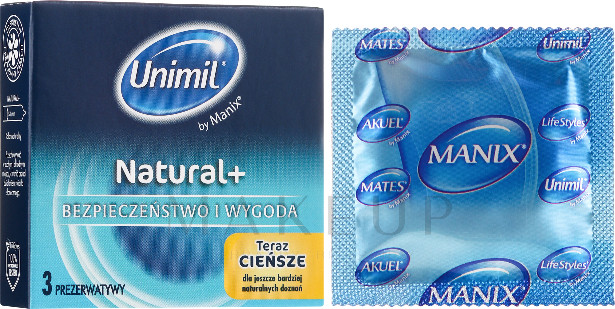 Kondome Natural Easy-Fit 3 St. - Unimil Natural — Bild 3 St.