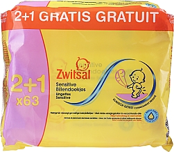 Düfte, Parfümerie und Kosmetik Feuchttücher für Babys 3 x 63 St. - Zwitsal Baby Wipes Sensitive