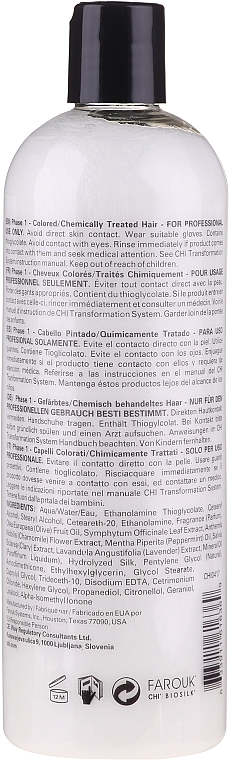 Glättende Behandlung für gefärbtes und chemisch behandeltes Haar Phase 1 Formel B - CHI Transformation Solution Formula B — Bild N2