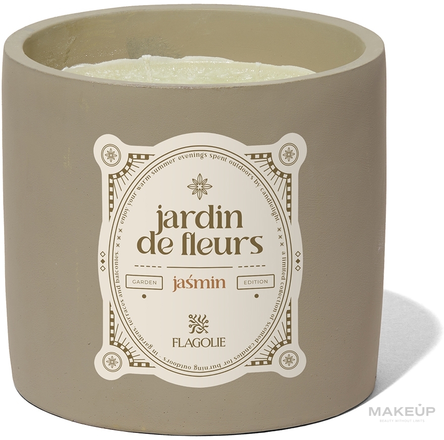 Duftkerze im Keramikglas Jasmin rund - Flagolie Garden Edition  — Bild 850 g