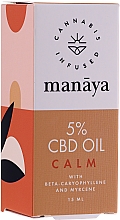 Düfte, Parfümerie und Kosmetik Beruhigendes Hanföl - Manaya 5 % CBD Oil Calm