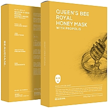 Nährende und feuchtigkeitsspendende Tuchmaske für das Gesicht mit Honig und Propolis - Beaudiani Queen's Bee Royal Honey Mask With Propolis — Bild N2