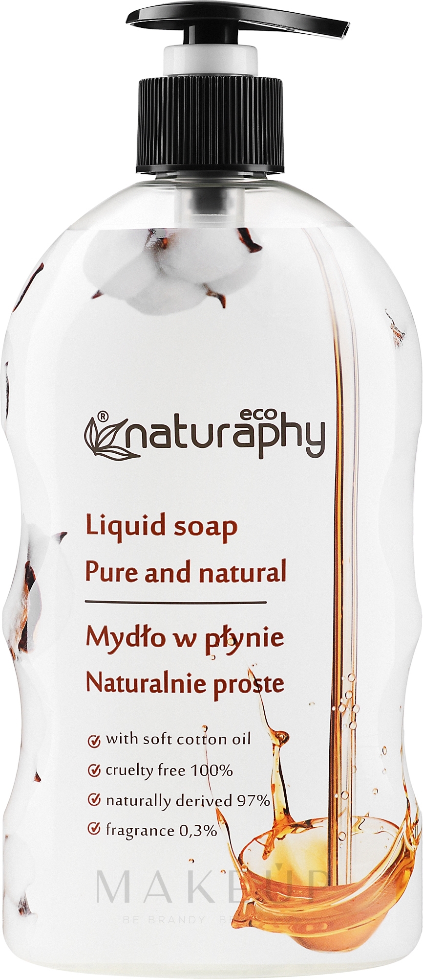 Flüssige Handseife mit Baumwollsamenöl - Bluxcosmetics Natural Eco Liquid Soap With Cottonseed Oil — Bild 650 ml