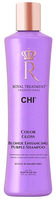 Shampoo zur Neutralisierung von Gelbtönen - Chi Royal Treatment Color Gloss Blonde Enhancing Purple Shampoo — Bild N1