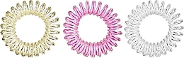 Haargummi 3,5 cm gelb, weiß, rosa - Ronney Professional S15 MET Funny Ring Bubble  — Bild N1