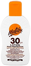 Düfte, Parfümerie und Kosmetik Feuchtigkeitsspendende wasserfeste Sonnenschutzlotion mit Vitamin E und Aloe Vera SPF 30 - Malibu Lotion Hight Protection