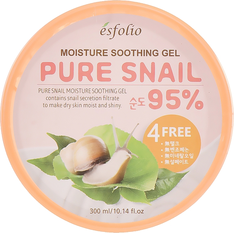 Feuchtigkeitsspendendes und beruhigendes Gesichtsgel mit 95% Schneckenschleimfiltrat - Esfolio Pure Snail Moisture Soothing Gel 95% Purity