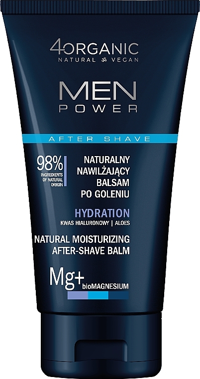 Natürlicher feuchtigkeitsspendender After-Shave-Balsam - 4Organic Men Power Natural Moisturizing After-Shave Balm Hydration — Bild N1