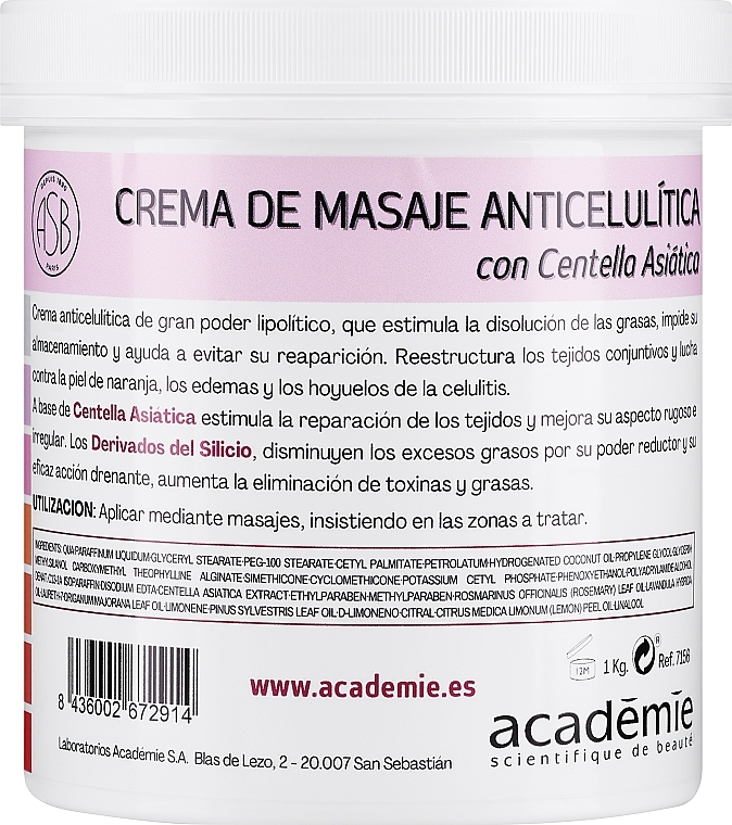 Anti-Cellulite-Massagecreme mit Centella - Academie Anti-cellulite Massage Cream With Centella — Bild N1
