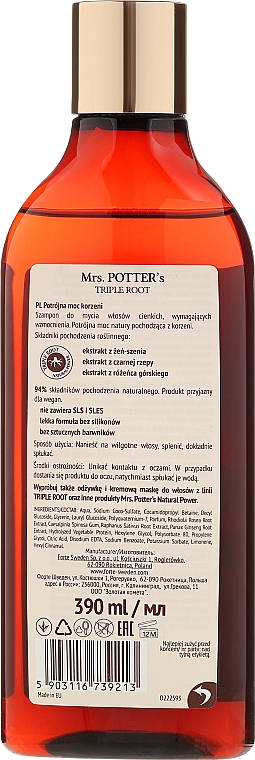 Nährendes Shampoo für trockenes Haar - Mrs. Potter's Helps To Strenghten Shampoo — Bild N2