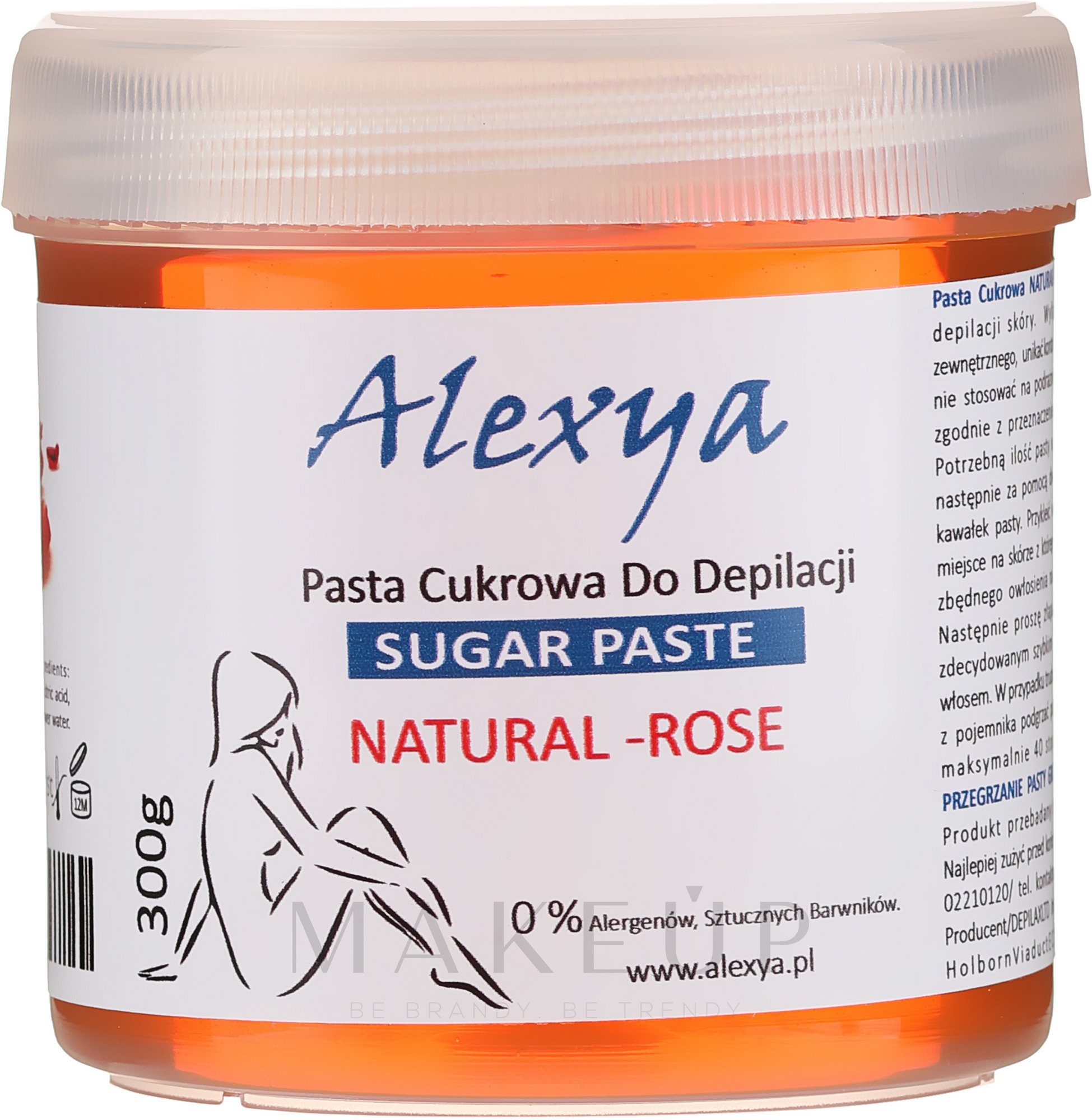 Natürliche Zucker-Enthaarungspaste für den Körper mit Rosenduft - Alexya Sugar Paste Natural Rose — Bild 300 g