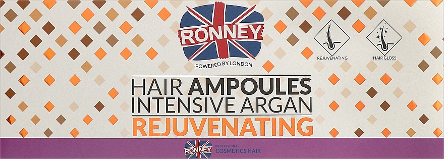 Feuchtigkeitsspende, stärkende und verjüngende Haarampullen mit Arganöl - Ronney Hair Ampoules Intensive Argan Rejuventing — Bild N1