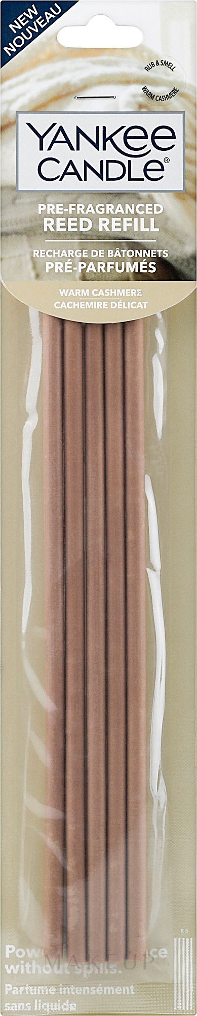 Vorbeduftete Holzstäbchen Warm Cashmere für Deko-Halter - Yankee Candle Warm Cashmere Pre-Fragranced Reed Refill — Bild 5 St.