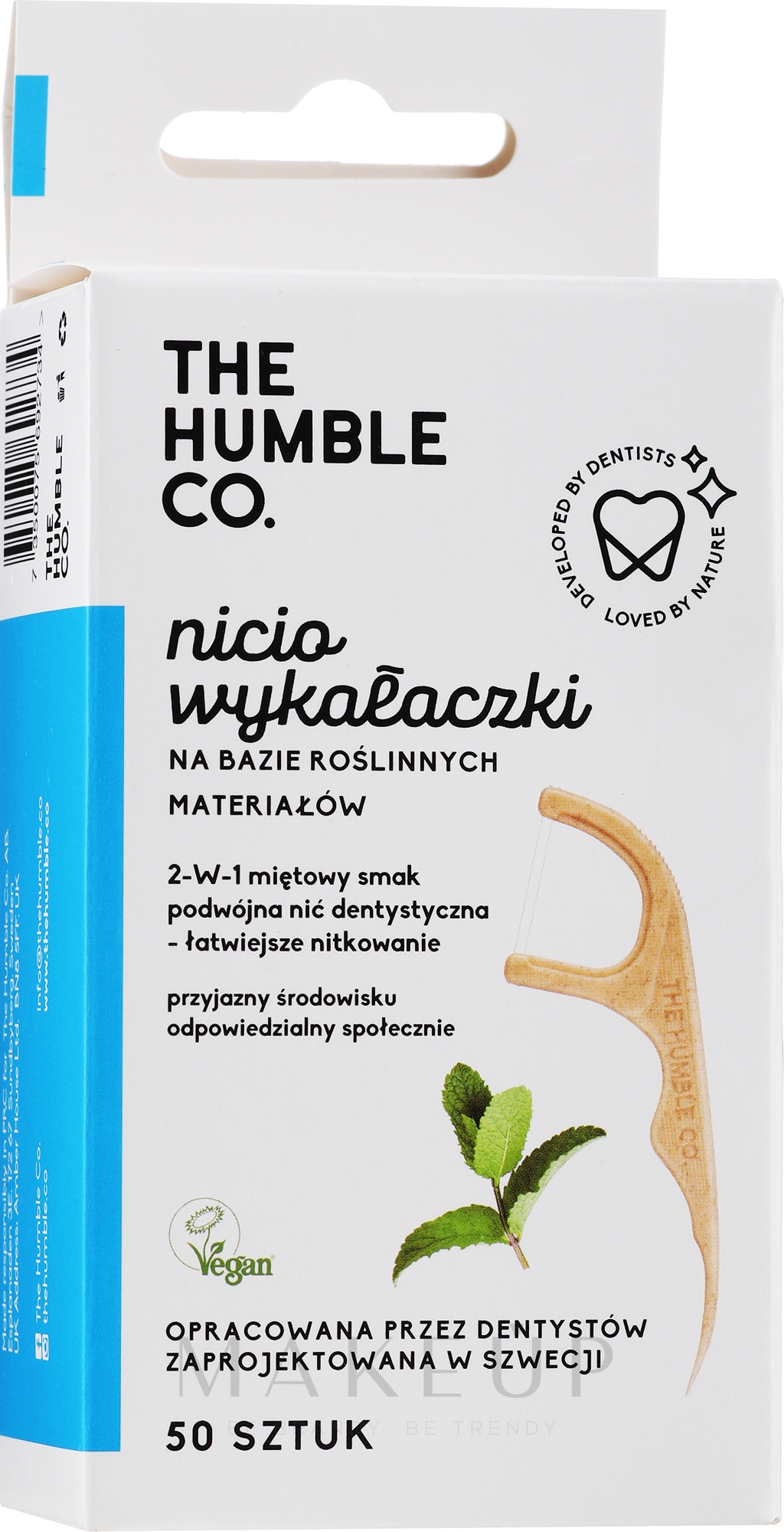 Zahnseide-Sticks mit Minzgeschmack - The Humble Co. Dental Floss Picks — Bild 50 St.
