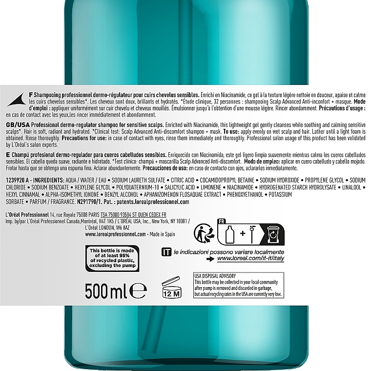Beruhigendes Shampoo - L'Oreal Professionnel Scalp Advanced Niacinamide Dermo-Regulator Shampoo — Bild N4
