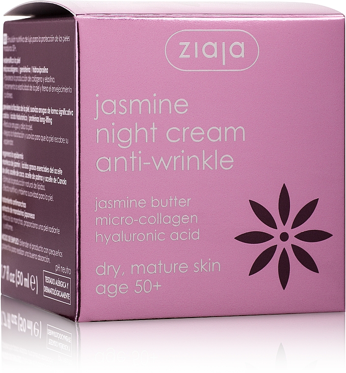 Anti-Falten Nachtcreme mit Jasminbutter, Kollagen und Hyaluronsäure - Ziaja Jasmine Night Cream Anti-Wrinkle — Bild N2