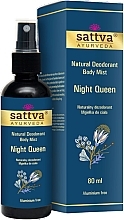 Düfte, Parfümerie und Kosmetik Natürliches Deodorant für den Körper Night Queen - Sattva Natural Deodorant Body Mist Night Queen 