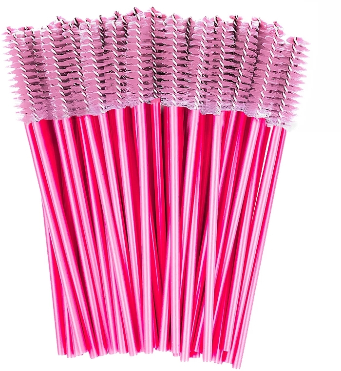 Pinsel für Wimpern und Augenbrauen dunkelrosa mit rosa Griff - Clavier — Bild N2