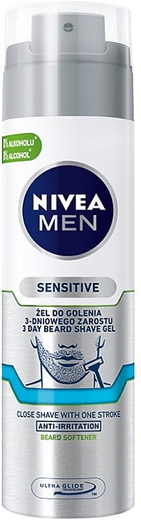 Rasiergel für 3-Tage Bard alkoholfreihe Formel - NIVEA MEN Sensitive — Bild N1