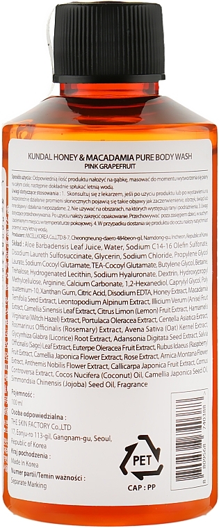 Duschgel mit rosa Grapefruit - Kundal Honey & Macadamia Body Wash Pink Grapefruit — Bild N2