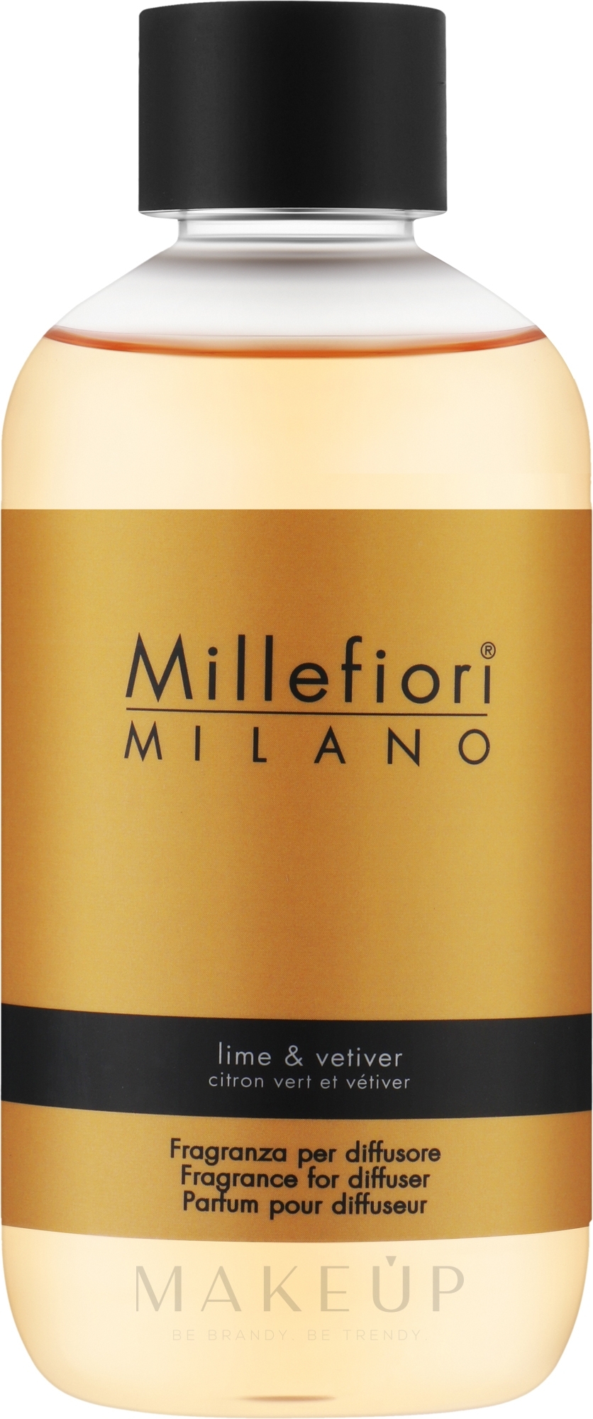 Nachfüller für Raumerfrischer - Millefiori Milano Natural Lime & Vetiver Diffuser Refill — Bild 250 ml